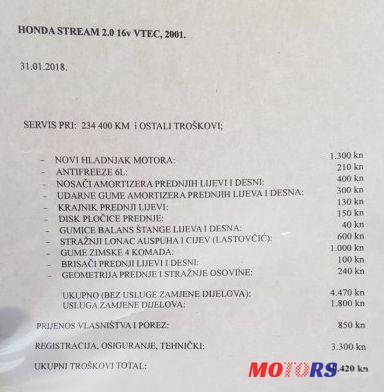 2001' Honda Stream 2,0 I 16V Es photo #1