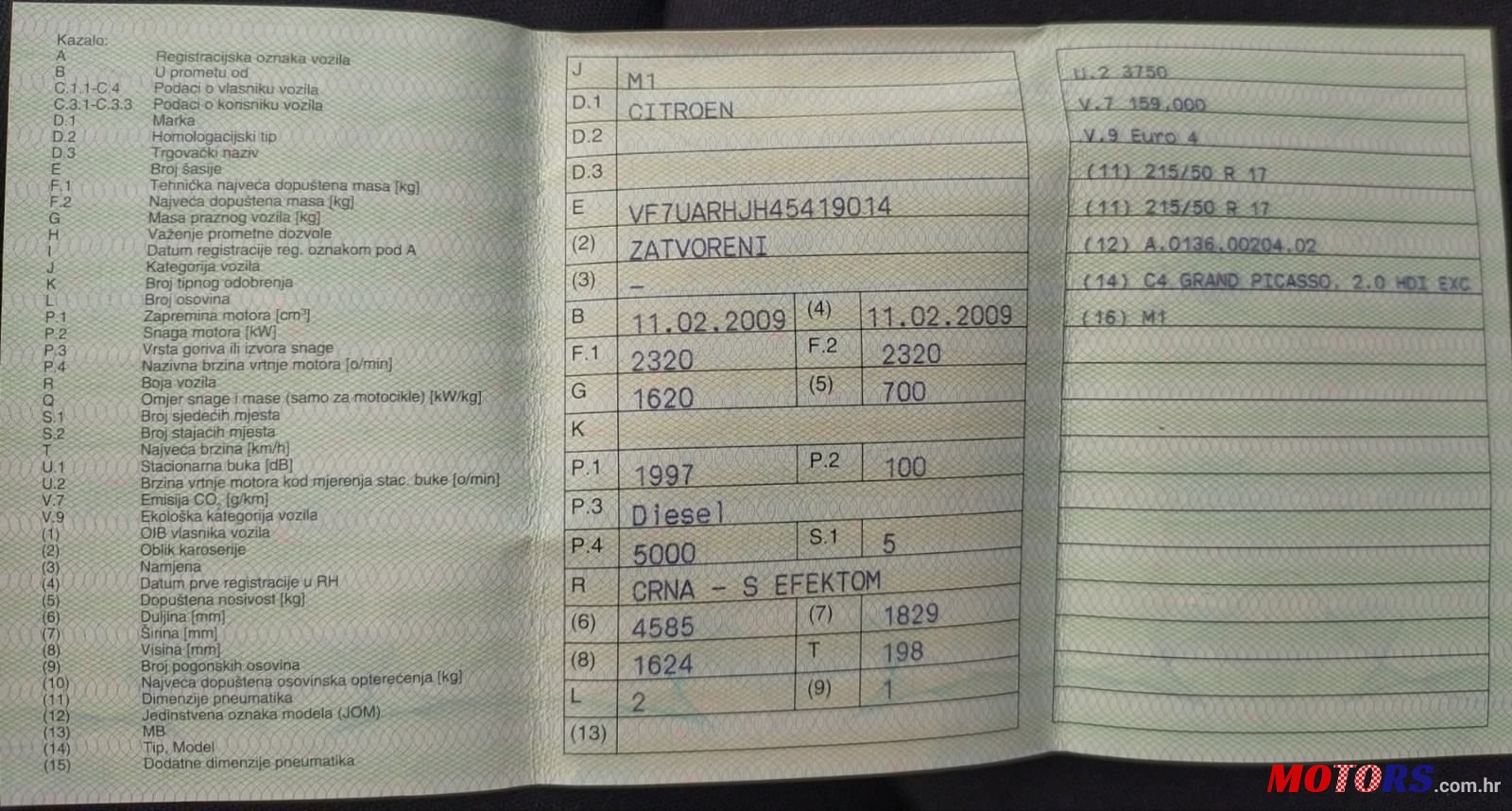 2009' Citroen C4 Grand Picasso 2,0 Hdi photo #4