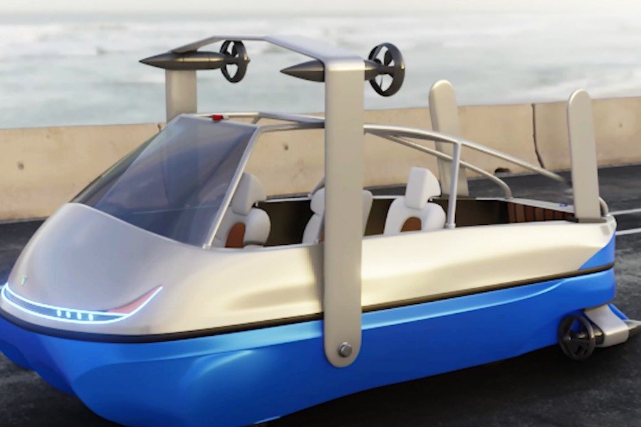 Poseidon AmphibWorks’ LS-1 Is an Electric Car That Floats and “Flies” Over Water