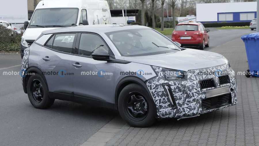 2024 Peugeot 2008 Facelift Spied In Base Trim With Steelies