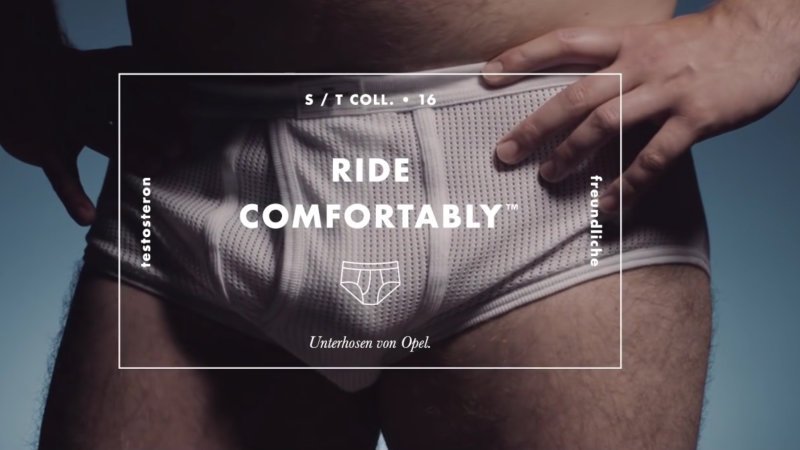 The line of underwear is called Ride Comfortably by Opel: The Astra Sports Tourer Collection