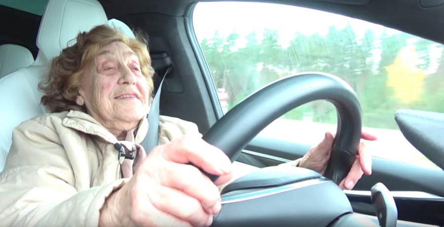 92-Year-Old Lady Drives Tesla Model X After Driving Soviet Cars For 60 Years