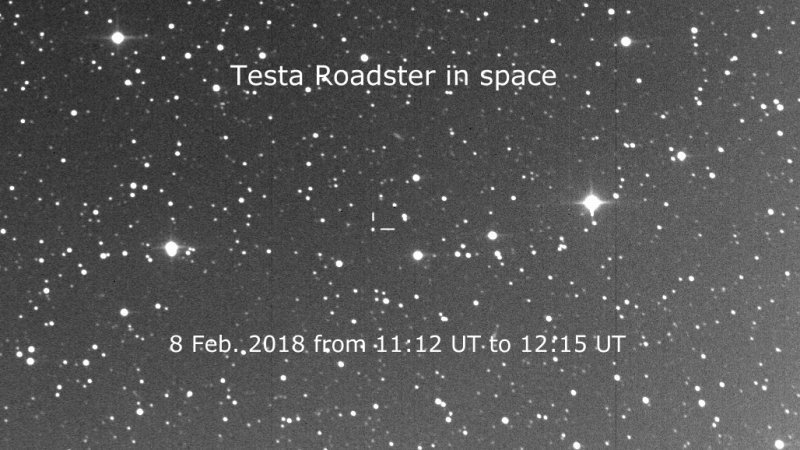 Starman and his Tesla Roadster are tracked by telescopes into deep space