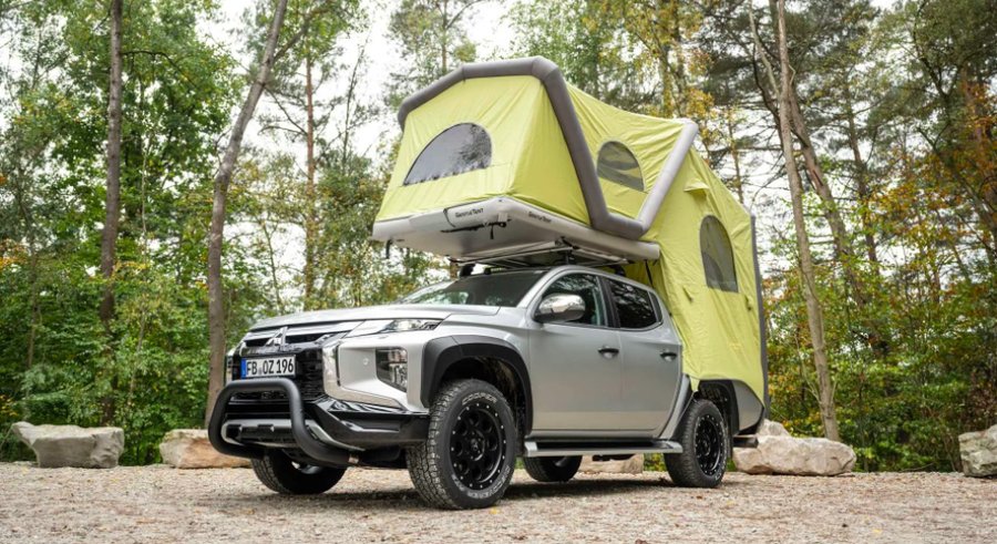 Mitsubishi Shows Of L200 With Pull-Out Kitchen And Inflatable Tent