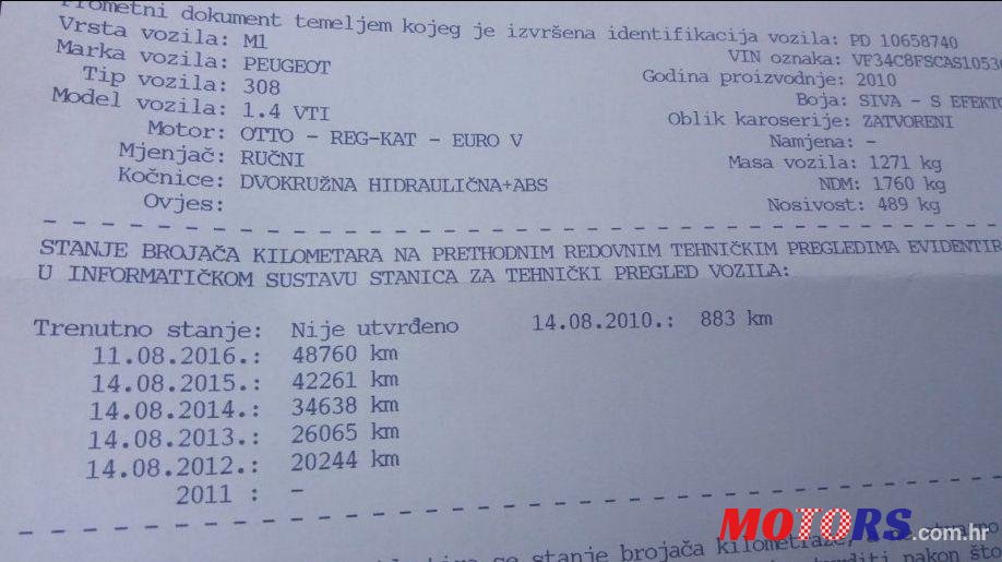 2010' Peugeot 308 1,4 16V VTi photo #3