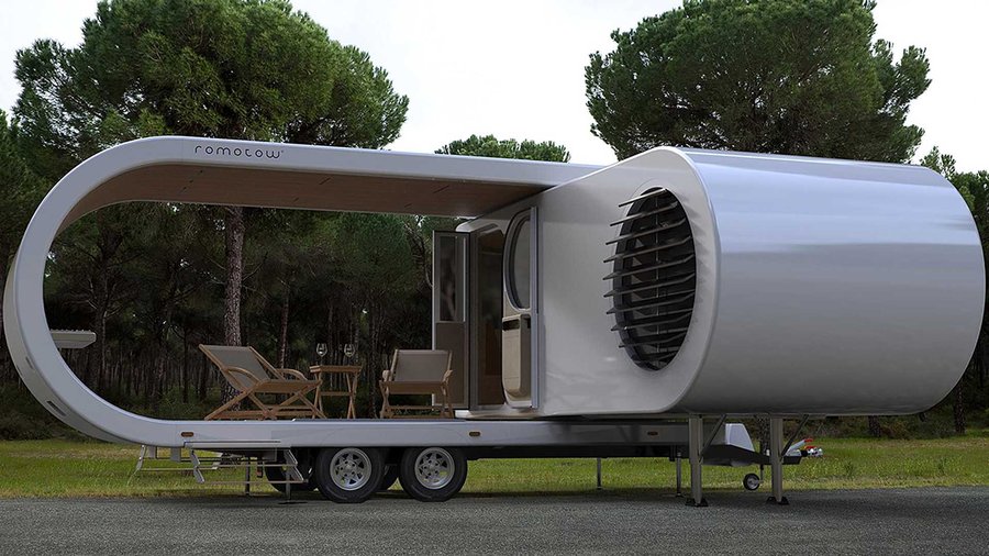 Romotow Camper Folds Up Like A Paper Clip