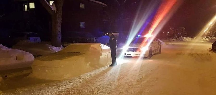 Canadian Cops Duped By Life-Size Toyota Supra Snowman