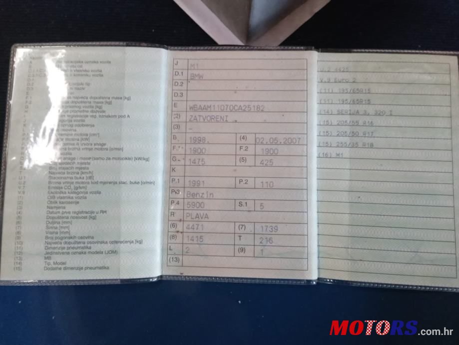 1998' BMW Serija 3 320I photo #3