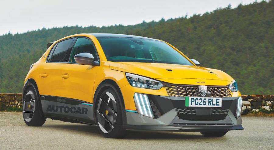 Peugeot e-208, render by Autocar