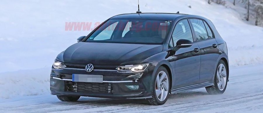 Eighth-generation VW GTI spied with minimal camo in winter testing