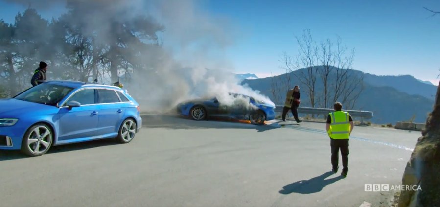 Watch The Alpine A110 Catch Fire During Top Gear Filming