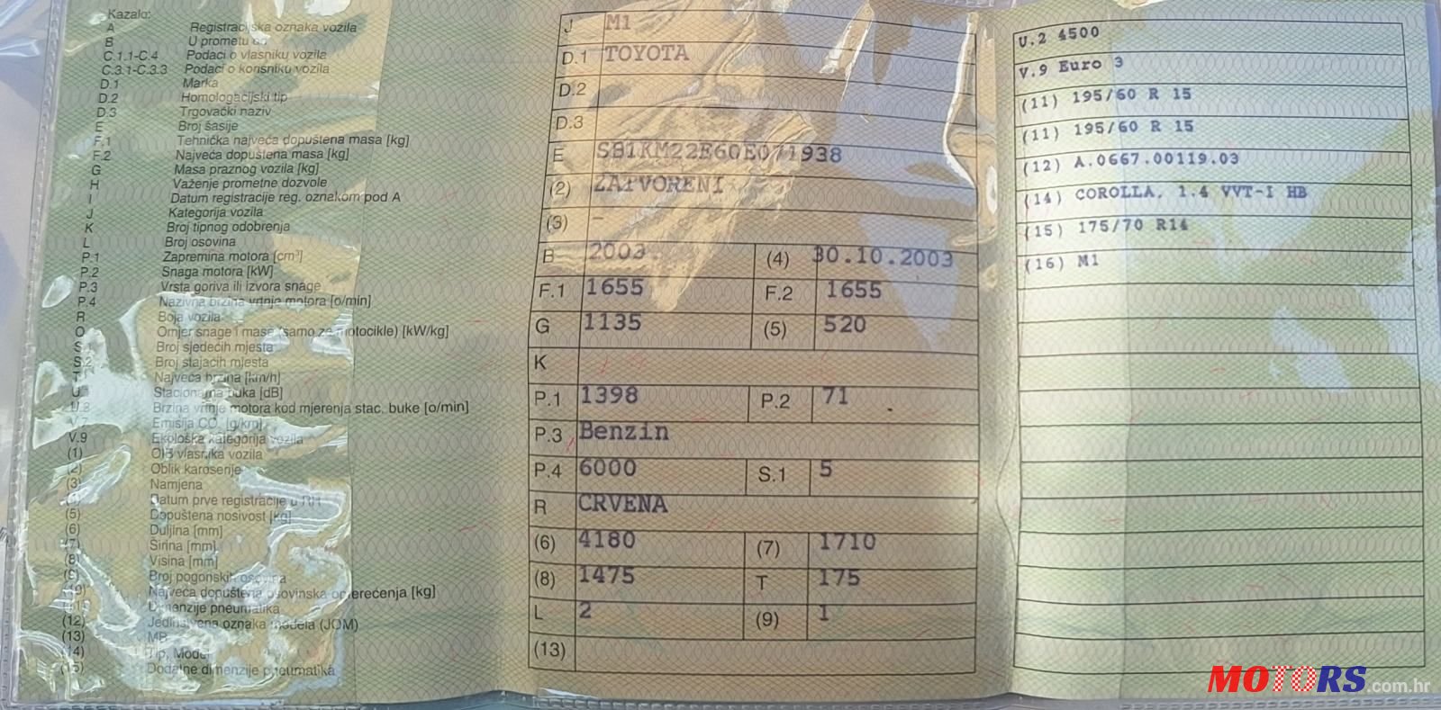 2003' Toyota Corolla 1.4 Vvt photo #2