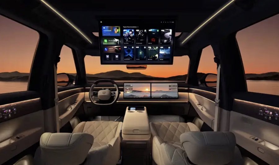 Volkswagen’s Biggest Electrified SUV Reveals Its Wild, Screen-Filled Interior