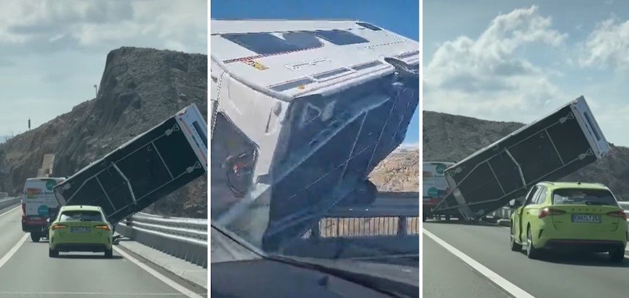 Novčano kažnjen zbog ignoriranja zabrane prometa i prevrtanja kamp prikolice na Krčkom mostu