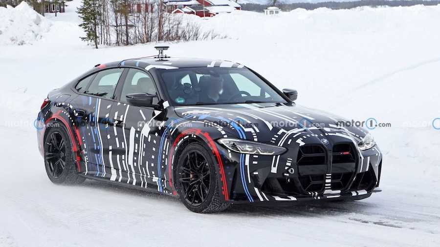 BMW M Quad-Motor EV Spied In The Cold Testing As Modified i4 M50